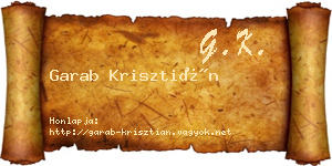 Garab Krisztián névjegykártya