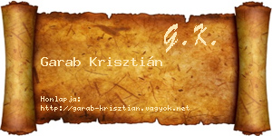 Garab Krisztián névjegykártya